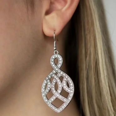 A Grand Statement - White Earrings 